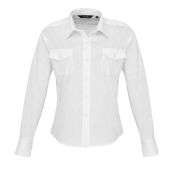 Premier Ladies Long Sleeve Pilot Shirt - White Size 26