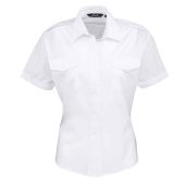 Premier Ladies Short Sleeve Pilot Shirt - White Size 26