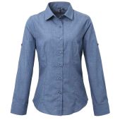 Premier Ladies Cross-Dye Roll Sleeve Shirt