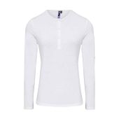 Premier Ladies Long John Roll Sleeve T-Shirt - White Size XXL