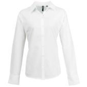 Premier Ladies Signature Long Sleeve Oxford Shirt - White Size 24