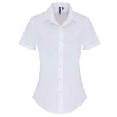 Premier Ladies Short Sleeve Stretch Fit Poplin Shirt - White Size 3XL