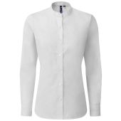 Premier Ladies Banded Collar Grandad Shirt - White Size XXL