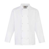 Premier Unisex Long Sleeve Stud Front Chef's Jacket - White Size 3XL