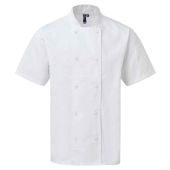 Premier Coolchecker® Short Sleeve Chef's Jacket - White Size XXL