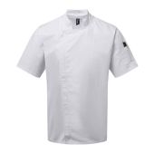 Premier Short Sleeve Zipped Chef's Jacket - White Size XXL