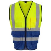 Pro RTX High Visibility Executive Waistcoat - Yellow/Royal Blue Size 5XL