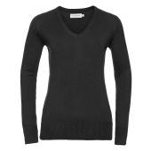 Russell Collection Ladies Cotton Acrylic V Neck Sweater - Black Size 4XL