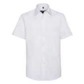 Russell Collection Short Sleeve Tailored Oxford Shirt - White Size 19.5