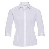 Russell Collection Ladies 3/4 Sleeve Fitted Poplin Shirt - White Size 4XL