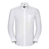 Russell Collection Tailored Long Sleeve Oxford Shirt - White Size 19.5