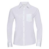 Russell Collection Ladies Long Sleeve Easy Care Poplin Shirt - White Size 4XL