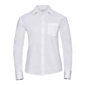 Russell Collection Ladies Long Sleeve Easy Care Cotton Poplin Shirt - White Size 4XL