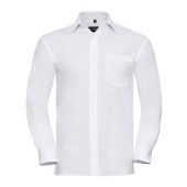 Russell Collection Long Sleeve Easy Care Cotton Poplin Shirt - White Size 4XL