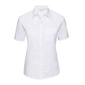 Russell Collection Ladies Short Sleeve Easy Care Cotton Poplin Shirt - White Size 4XL