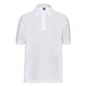 Russell Schoolgear Kids Poly/Cotton Piqué Polo Shirt - White Size 11-12