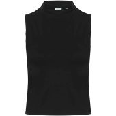 SF Ladies High Neck Crop Vest - Black Size L