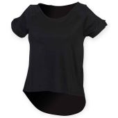 SF Ladies Drop Tail T-Shirt - Black Size XXL/18