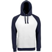 SOL'S Unisex Seattle Contrast Raglan Hoodie - White/French Navy Size 3XL