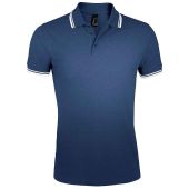 SOL'S Pasadena Tipped Cotton Piqué Polo Shirt - French Navy/White Size 3XL