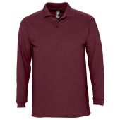 SOL'S Winter II Long Sleeve Cotton Piqué Polo Shirt - Burgundy Size XXL