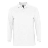 SOL'S Winter II Long Sleeve Cotton Piqué Polo Shirt - White Size 3XL