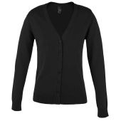 SOL'S Ladies Golden Cotton Acrylic V Neck Cardigan - Black Size XXL