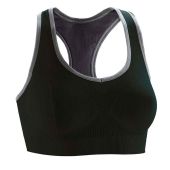 Spiro Fitness Compression Sports Bra - Black/Phantom Grey Size XL/XXL