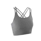 Spiro Ladies Fitness Crop Top - Sport Grey Marl Size XXS/6