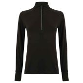 Tombo Ladies Long Sleeve Zip Neck Performance Top