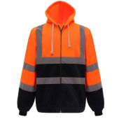 Yoko Hi-Vis Zip Hoodie - Orange/Navy Size 3XL