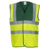 Yoko Hi-Vis Two Band and Braces Waistcoat - Paramedic Green/Yellow Size S