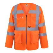 Yoko Hi-Vis Executive Long Sleeve Waistcoat