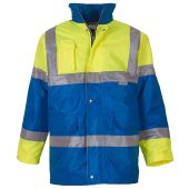 Yoko Hi-Vis Contrast Jacket - Yellow/Royal Blue Size 3XL