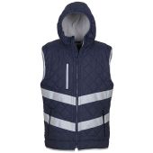 Yoko Hi-Vis Kensington Hooded Gilet - Navy Size 3XL