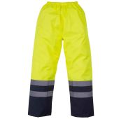 Yoko Hi-Vis Two Tone Waterproof Overtrousers - Yellow/Navy Size 3XL