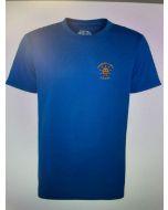 JC001B Polyester Royal Blue Sports T-shirt c/w printed padbury logo